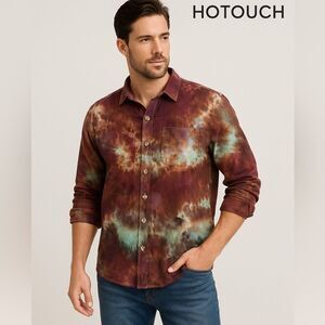 HOTOUCH COTTON BUTTON DOWN SHIRT SZ L